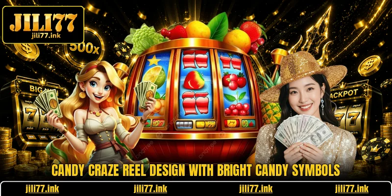 Candy Craze reel design with bright candy symbols
