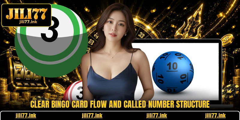 Clear bingo card flow and called number structure
