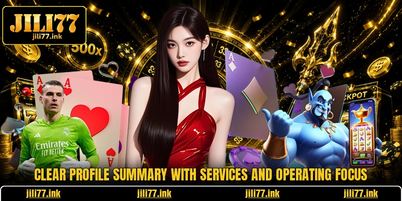 Clear profile summary with services and operating focus