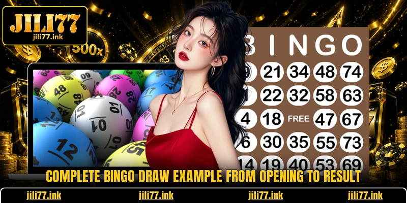 Complete bingo draw example from opening to result