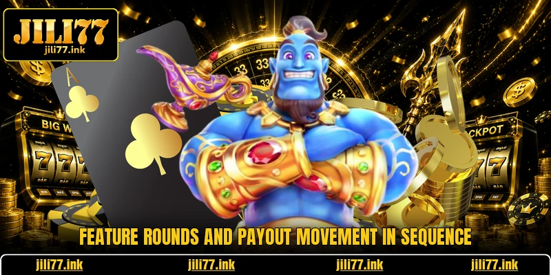 Feature rounds and payout movement in sequence