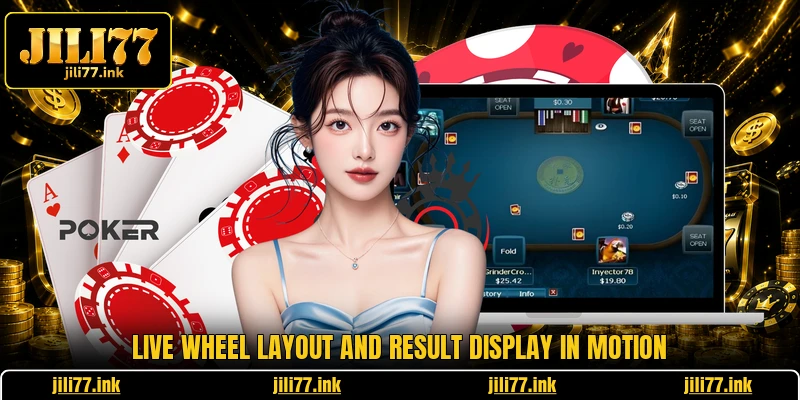 Live wheel layout and result display in motion
