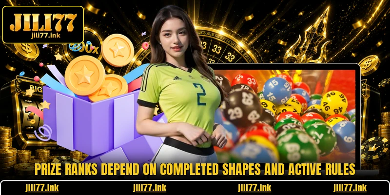 Prize ranks depend on completed shapes and active rules