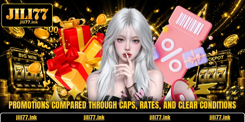 Promotions compared through caps, rates, and clear conditions
